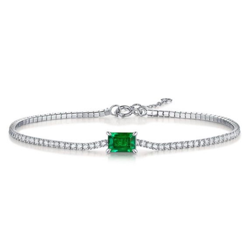 Italo Emerald & Round Tennis Bracelet